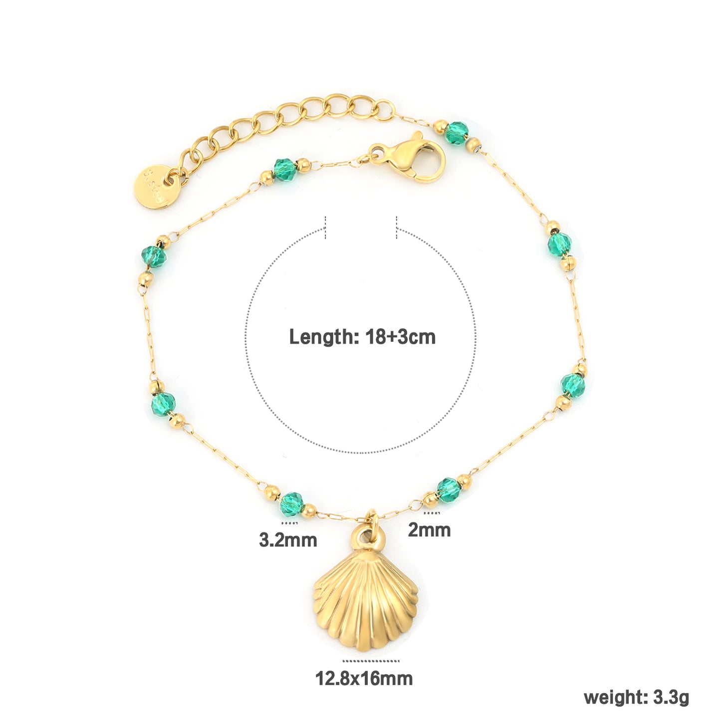 Emerald Tide Gold Bracelet
