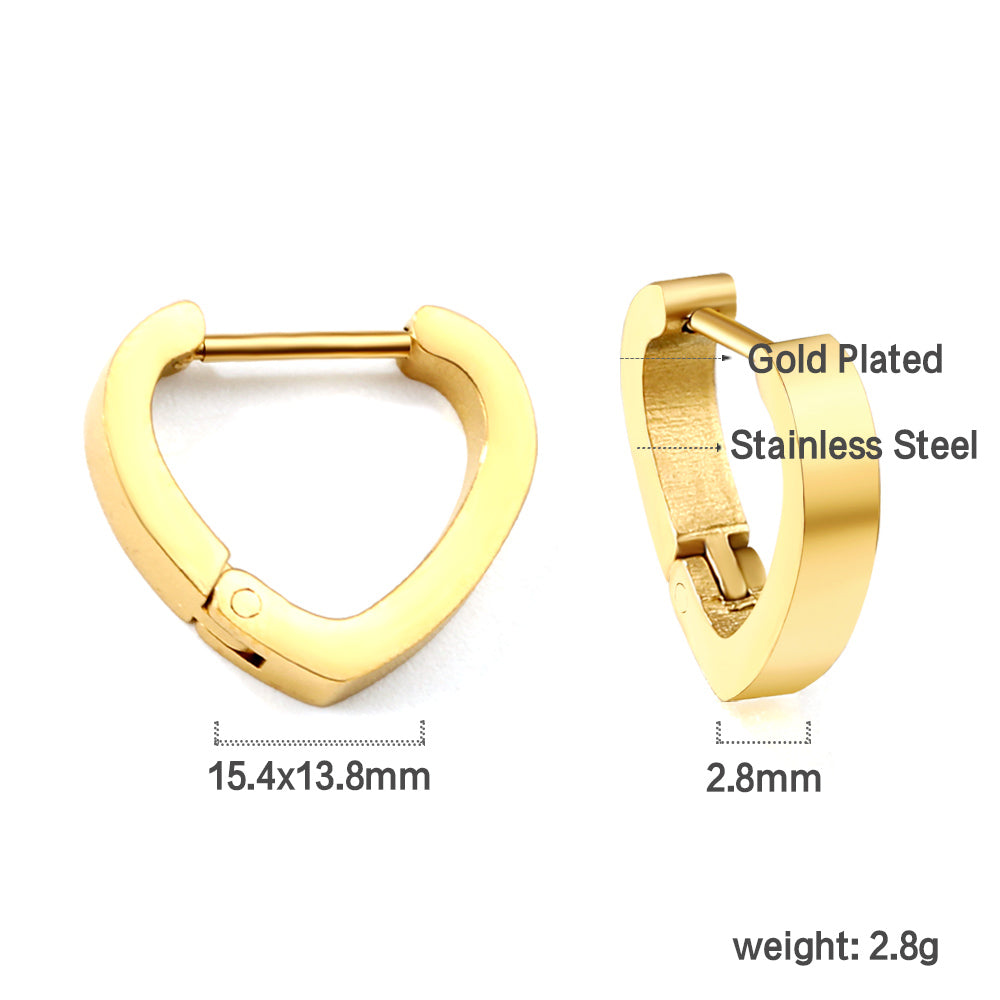 Heart Edge Gold Hoops