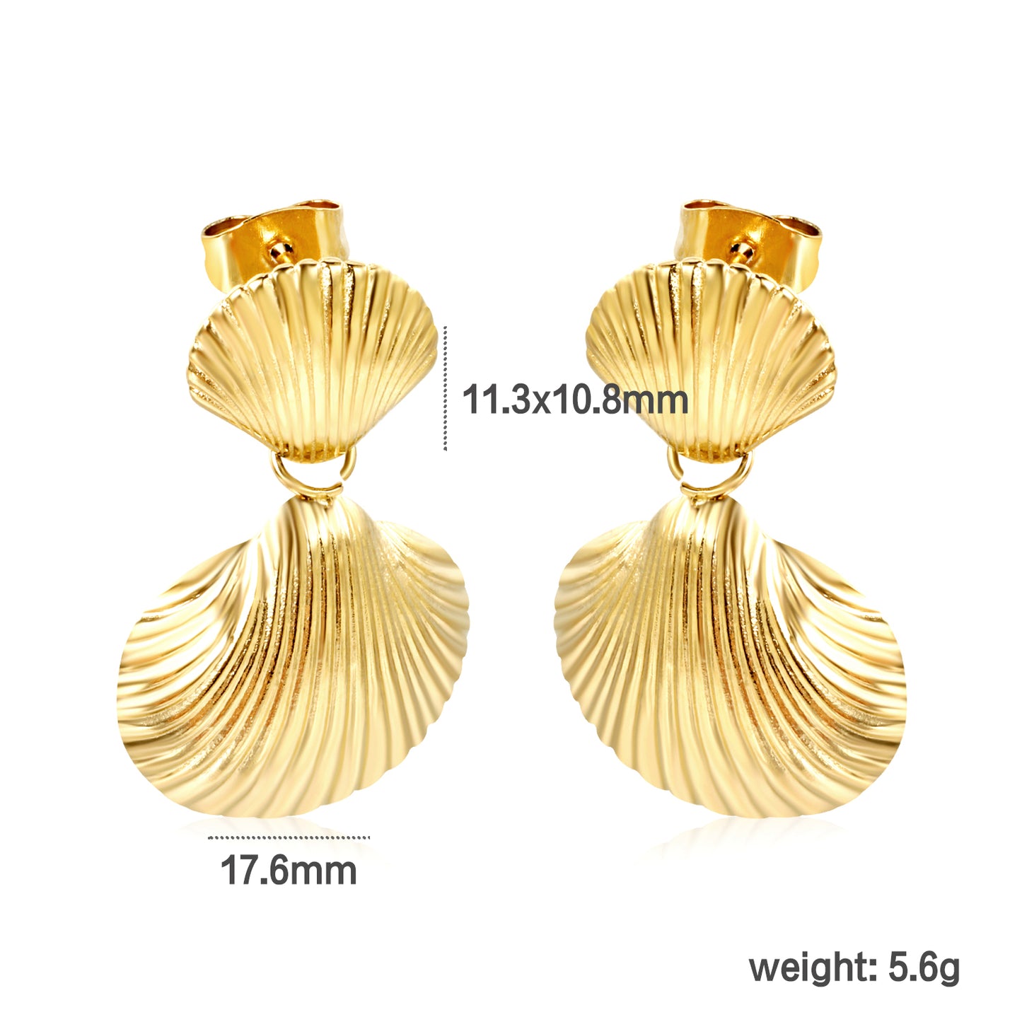 Seashell Gold Earrings