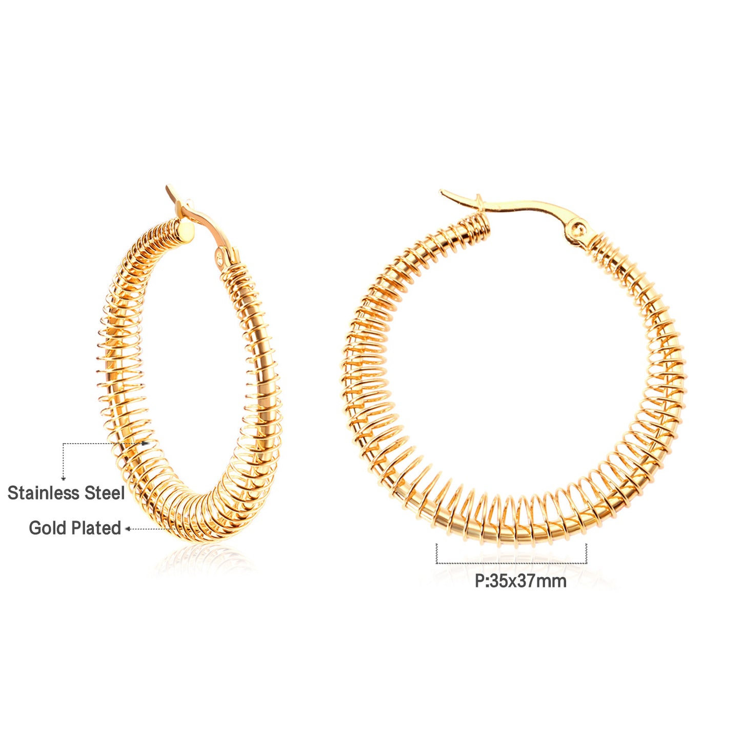 Spiral Luxe Gold Hoops
