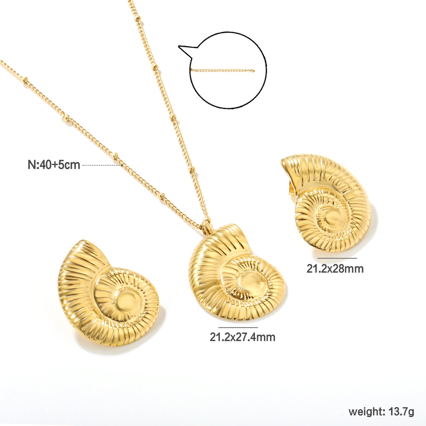 Timeless Shell Gold Jewellery Set