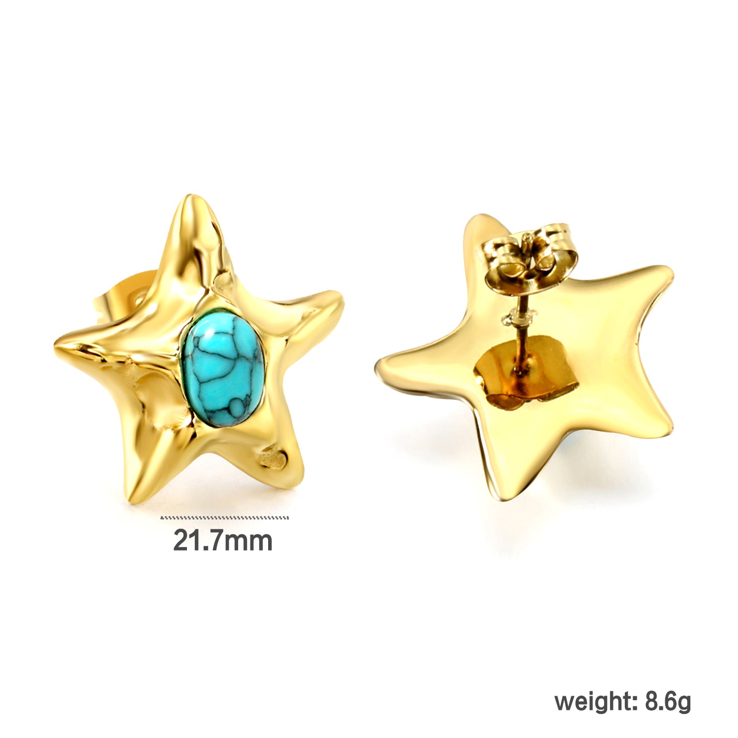 Turquoise Starfish Earrings