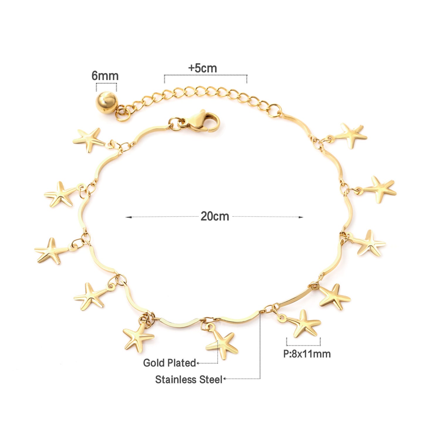 Starfish Gold Anklet