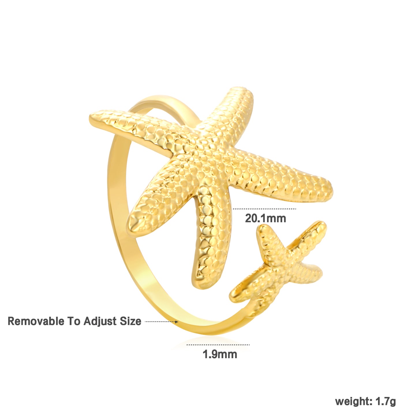 Asteroidea Gold Ring