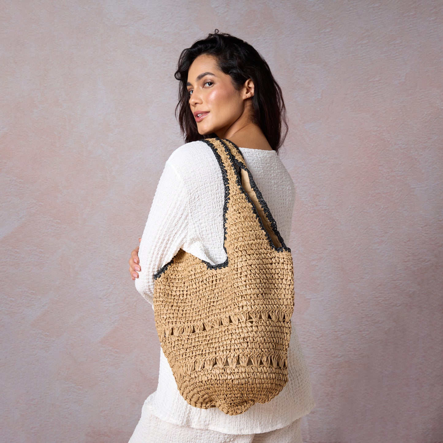 Rose Shoulder Beach Bag