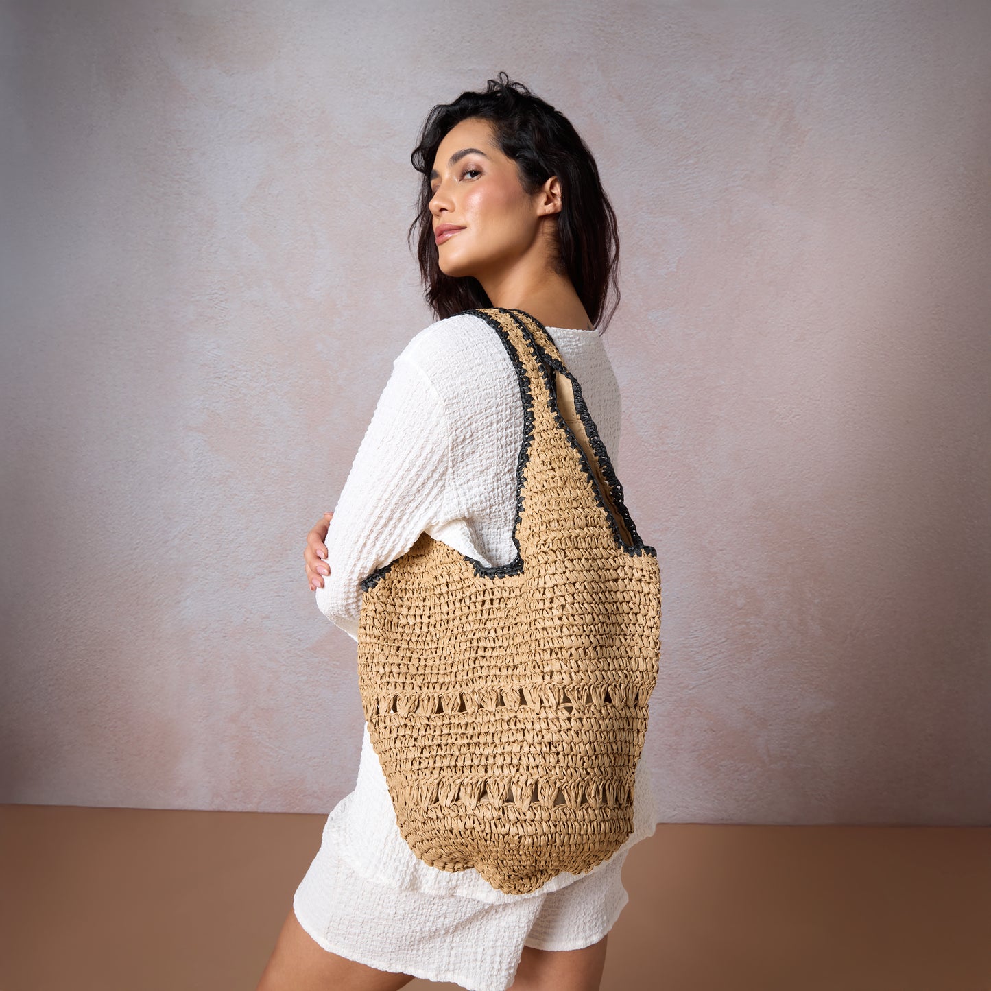 Rose Shoulder Beach Bag