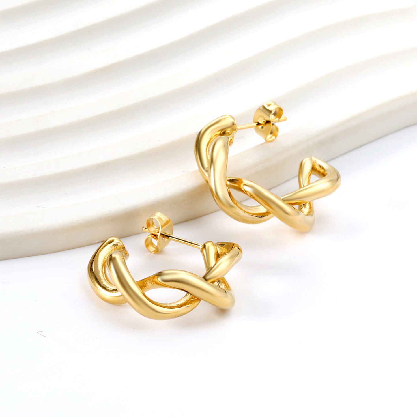 Gold Knot Hoops
