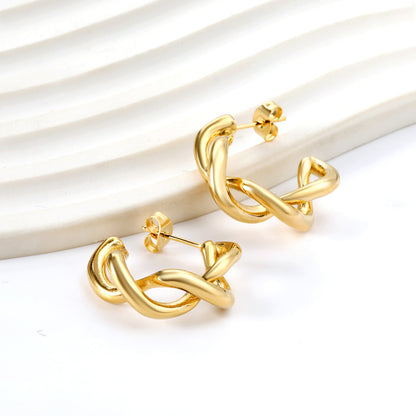 Gold Knot Hoops