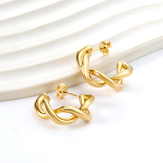 Gold Knot Hoops