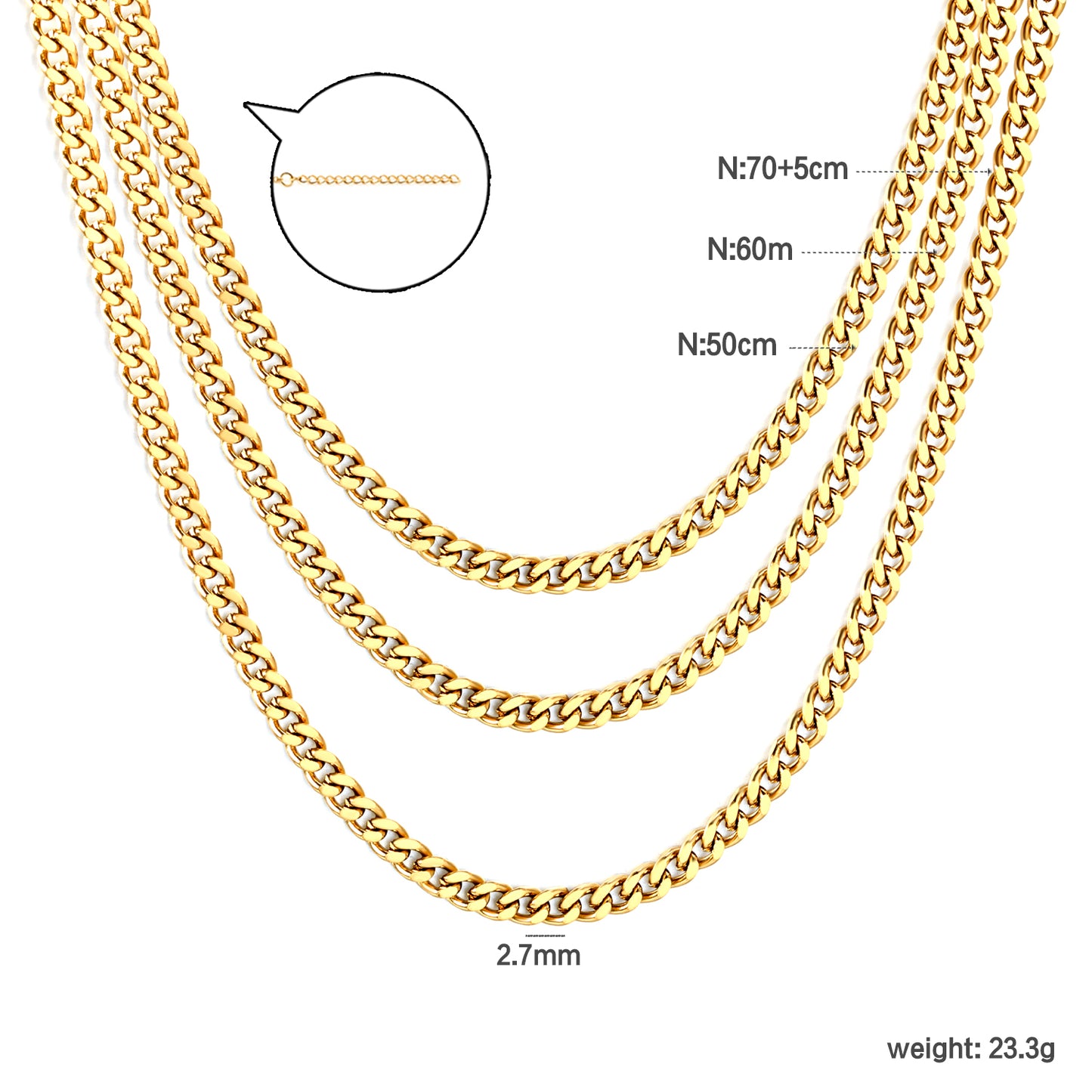 Gold Eternal Chain Necklace
