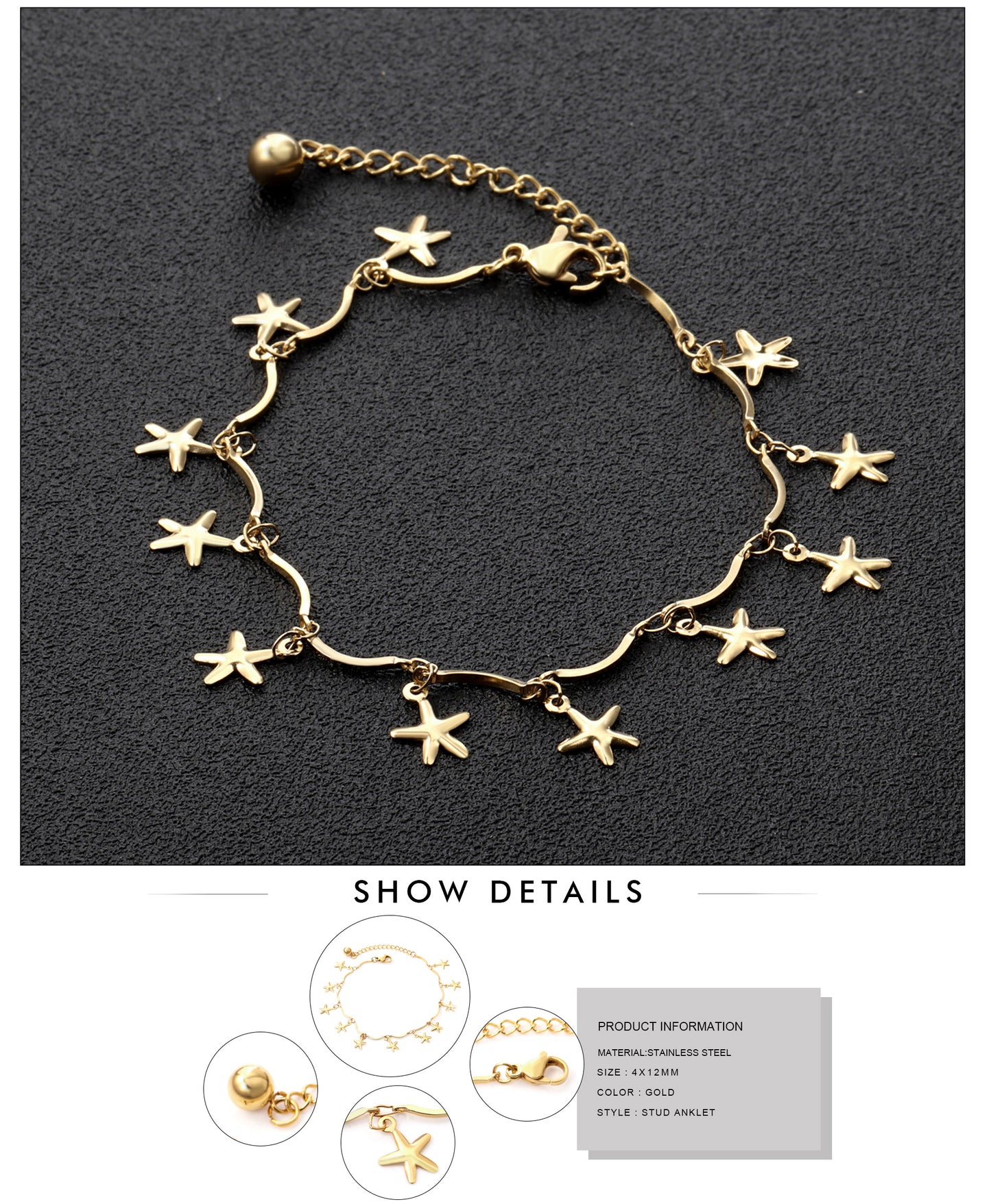 Starfish Gold Anklet