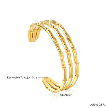 Isla Bamboo Gold Cuff Bracelet