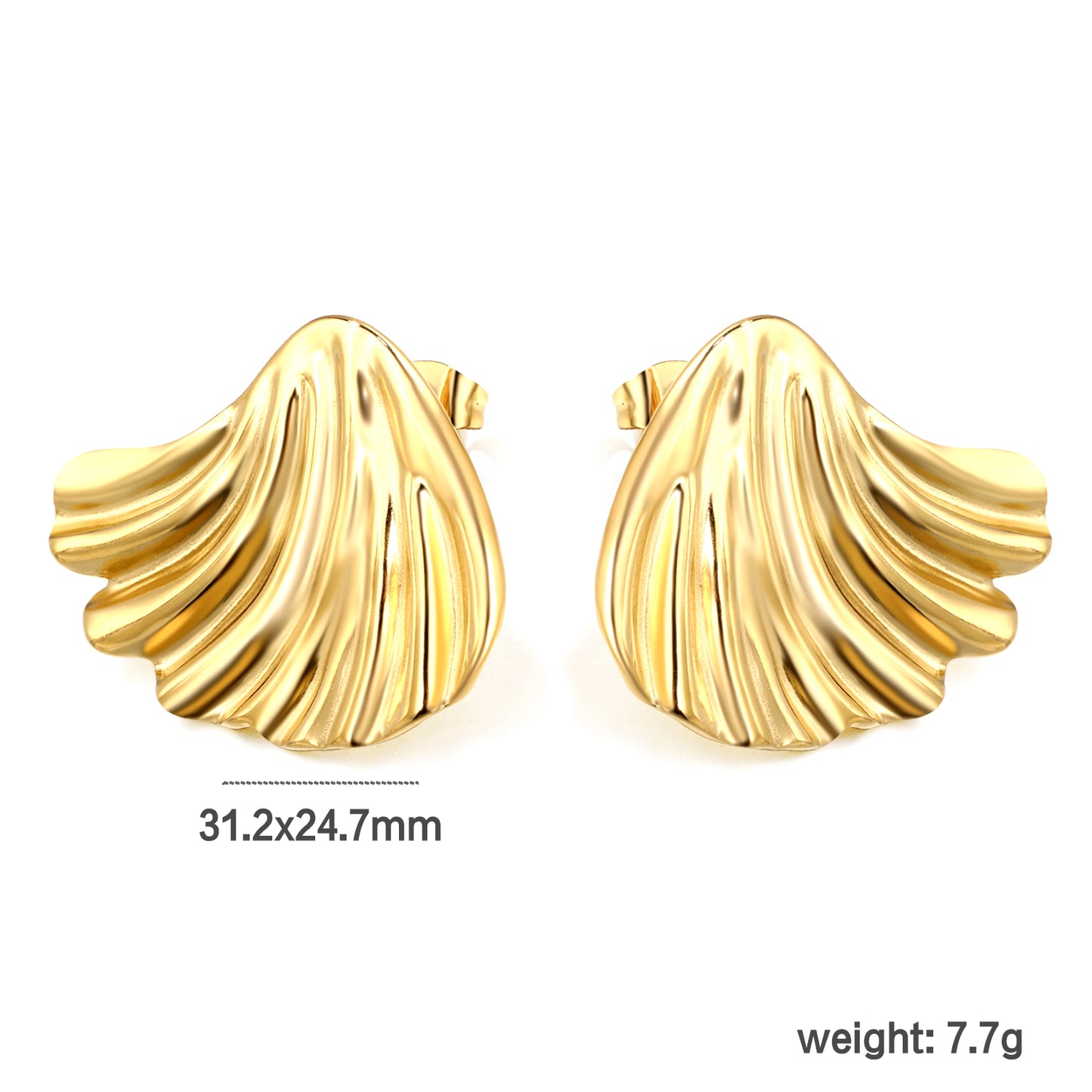 Ondine Shell Gold Earrings