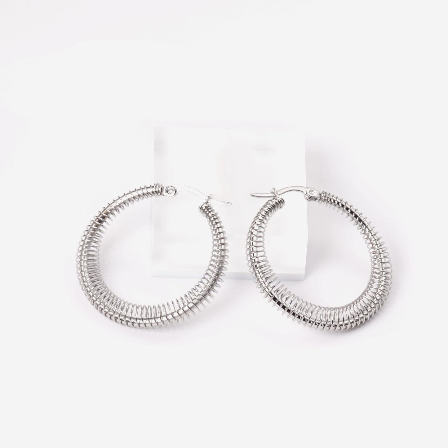 Spiral Luxe Silver Hoops