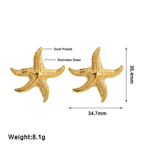 Starfish Gold Earrings